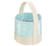 InterDesign 62350EU Remy Vegane Lackleder Aufbewahrungstasche für Badezimmer Dusche, Studentenwohnheim, Strand, Plastik, mint/gold, 20.32 x 20.32 x 36.83 cm