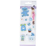 MultiCraft Imports Multicraft Homemade Glitzer Aufkleber 3Â Zoll x 6,5Â Tabelle Boy Baby Dusche, Acryl, mehrfarbig