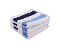 Lasa Classic Stripes Handtuch-Set für Frisiertisch, 33 x 50 cm, Waschbecken, 50 x 100 cm und Duschtuch, 70 x 140 cm blau