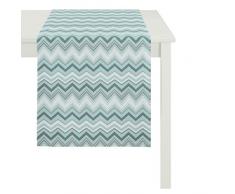 Apeltstoffe 3950 48x140 14 Läufer, Polyester-Baumwolle, türkis, 48 x 140 cm