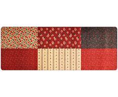 DECO-MAT Rutschfester Teppich-Läufer ohne Rand für den Innenbereich oder Eingangsbereich, 80 x 200 cm, flora / rot - grun