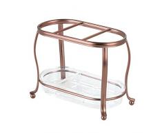 InterDesign 65323EU York Lyra Organizer für Waschtisch, Stahl, Venetian bronze / durchsichtig, 17.80 x 9.70 x 14.00 cm