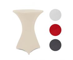 Floyen Home Stretchhusse / Überwurfhusse / Tischhusse für Bistrotisch, Durchmesser 60-65 cm, beige
