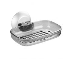 InterDesign 22936EU Ultra-Metro Power Lock Seifenschale mit Saugnapf für Badezimmer Dusche - smoke/Silberfarben, Plastik, Smoke/Silver, 19,3 x 6,35 x 15,5 cm