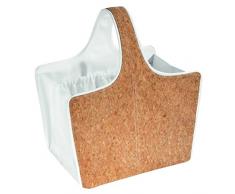 InterDesign 62110EU Quinn Ablagekorb für Badezimmer Dusche, Studentenwohnheim, Strand - Medium, Plastik, Kork/weiÃ, 18.9 x 30.3 x 36.7 cm