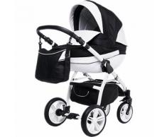 Kombi Kinderwagen Isabel, 2 in 1, White Collection, Black, 2017
