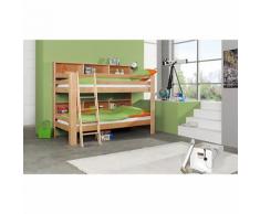 Etagenbett JAN inkl. Regal + Rollrost, Buche massiv, natur lackiert