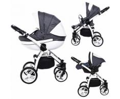 Kombi Kinderwagen Isabel, 3 in 1, White Collection, Grey, 2017