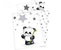 Wende- Kinderbettwäsche Panda, Renforcé, 100 x 135 cm