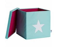 Ordnungsbox mit Deckel (MDF), mint mit weißem stern