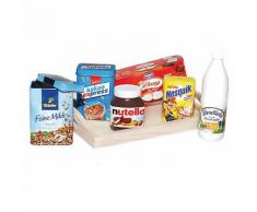 Frühstücksgeschirr mit Spiellebensmittel