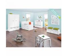 Komplett Kinderzimmer ENZO, (Kinderbett, Wickelkommode, Kleiderschrank 2-trg.), weiß/bunt