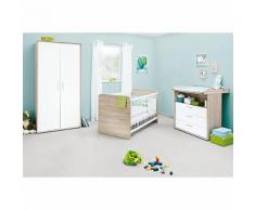 Komplett Kinderzimmer Clemens, (Kinderbett, Wickelkommode, Kleiderschrank 2-trg.), Eiche