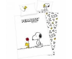 Wende- Kinderbettwäsche Die Peanuts Snoopy, Linon, 100 x 135 cm