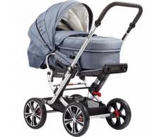 Kombi Kinderwagen F10 Air+ inkl. C2 Komptakt-Tragetasche, Gestell eloxiert, eisblau/ graphit/ Sterne, 2017
