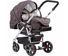 Kombi Kinderwagen F4 Air+ inkl. C1-Lift Tragetasche, Gestell eloxiert, dunkelgrau Sterne, 2017