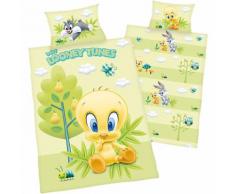 Wende- Kinderbettwäsche Looney Tunes Tweety, Renforcé, 100 x 135 cm