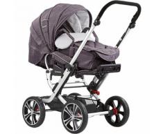 Kombi Kinderwagen F10 Air+ inkl. C-Lift Tragetasche, Gestell eloxiert, anthrazit meliert/ Tupfen grau, 2016