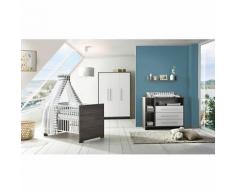 Komplett Kinderzimmer Eco Fleetwood (Kombi-Kinderbett 70 x 140 cm, Umbauseiten, Wickelkommode und Kleiderschrank 3-trg.), Dekor weiß/Holzdekor Fleetwood