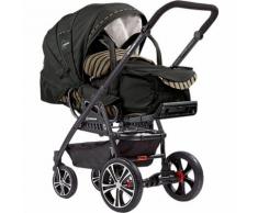 Kombi Kinderwagen F4 Air+ inkl. C1-Lift Tragetasche, Gestell schwarz, schwarz Streifen Muster, 2017