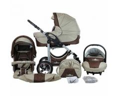 Kombi Kinderwagen Capri, 10 tlg., coffee & brown