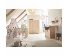 Komplett Kinderzimmer Classic Buche (Kombi-Kinderbett 70 x 140 cm mit Umbaukit, Wickelkommode und Kleiderschrank 3-trg.), Holzdekor Buche