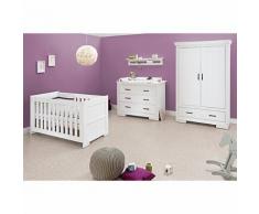 Komplett Kinderzimmer SKROLLAN, (Kinderbett, Wickelkommode, Kleiderschrank 2-trg.), MDF weiß