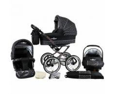 Kombi Kinderwagen Venedig Nostalgie, 10 tlg., black & white dots