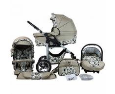 Kombi Kinderwagen Capri, 10 tlg., beige circles