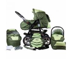 Kombi Kinderwagen Milano, 10 tlg., dark green