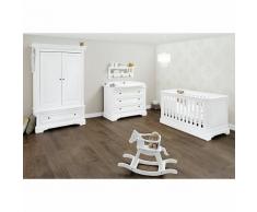 Komplett Kinderzimmer EMILIA, (Kinderbett, Wickelkommode, Kleiderschrank 2-trg.), MDF weiß