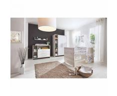 Komplett Kinderzimmer Eco Cascina (Kombi-Kinderbett 70 x 140 cm, Umbauseiten, Wickelkommode und Kleiderschrank 3-trg.), Dekor weiß/Holzdekor Cascina