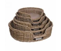 Hundekorb aus Rattan, rund, XXL: 95x82x25 cm
