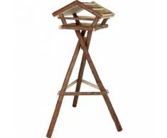 Vogelhaus Naturholz mit Ständer, 48 × 27 × 46 cm/1,30 m