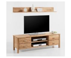 LYON TV Lowboard + Wandboard Set Eiche Wildeiche massiv geölt