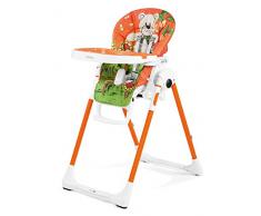 Peg Perego HPPZX1ORAR Hochstuhl mit Baby-Liegefunktion, Prima Pappa Zero3, Orso Arancio