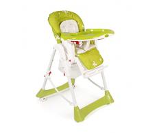 CHIC 4 BABY 334 70 Kinder-Hochstuhl mit Sicherheitsgurt und großem Esstisch, höhenverstellbar, zusammenklappbar, grün
