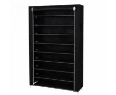 Songmics XXXL 10 Ebenen Schuhregal für 54 paar Schuhe Schuhschrank Stoffschrank schwarz 100 x 28 x