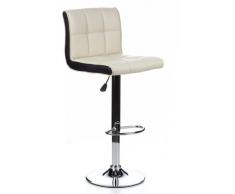 hjh OFFICE 685811 Barhocker Tresenhocker LOUNGER DUO schwarz beige, (2-er Pack / 2 Hocker), sehr belastbare Polsterung, verchromt FuÃstütze, ohne Armlehne, Thekenstühle, Drehstuhl, Küchenstuhl