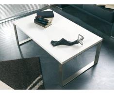 HAKU Möbel 87320 Couchtisch 100 x 60 x 38 cm, edelstahloptik / weiÃ