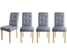 Homekraft EIKO Esszimmerstuhl Wohnzimmerstuhl Küchenstuhl Sitzgruppe Stühle 4er Set