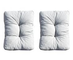 Ambientehome 2er Set Loungekissen, grau, ca 50 x 35 x 10 cm, Polsterkissen Polyrattan Lounge Ersatzkissen