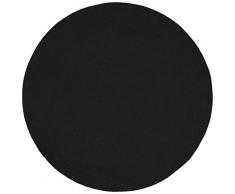 misento 292190 Hochflorteppich Shaggy, 133 cm rund, schwarz