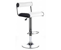 hjh OFFICE 685800 Barhocker WHEEL (2er Pack / 2 Hocker) Kunstleder weiÃ/schwarz chrom