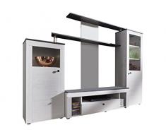 trendteam 1559-001-76 Wohnwand Weià Pinie Nachbildung, BxHxT 234x185x40 cm