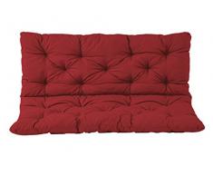 Ambientehome 3er Bank Sitzkissen und Rückenkissen Hanko, rot, ca 150 x 98 x 8 cm, Bankauflage, Polsterauflage