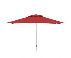 Kettler Sonnenschirm 2 m x 2 m - wetterfester Gartenschirm - hochwertiges Aluminiumgestell & Bezug aus Polyester mit PU-Beschichtung - perfekt als Terrassenschirm - silber & rot