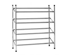 Premier Housewares Ausziehbares Schuhregal, 4 Etagen, 72 x 113 x 23Â cm, Chrom