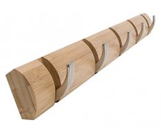 Bamboo World JP150319-5 Garderobenleiste, Bambus, natur, 61 x 6 x 2,7 cm