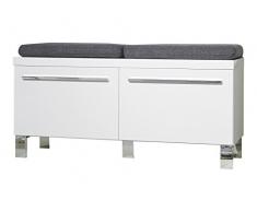 trendteam DY57201 Garderoben Sitzbank weiss Hochglanz, BxHxT 100 x 46 x 35 cm